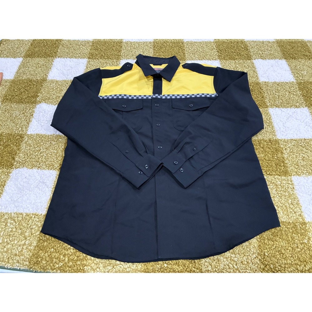 5.11 Tactical Mens XL Long Sleeve Button Down Shirt Black Yellow Ripstop 0721